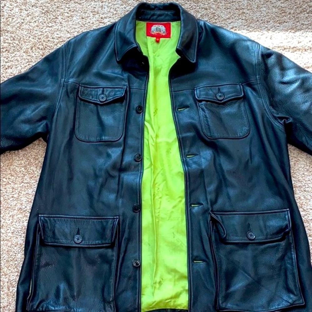 Shanghai Tang Black Leather Jacket - Unisex